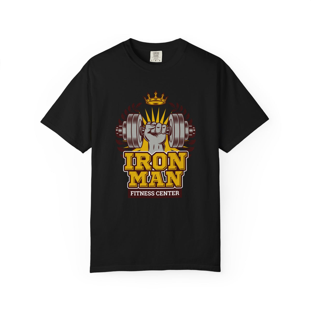Iron Man Fitness Center Logo Graphic Design Image T-Shirt