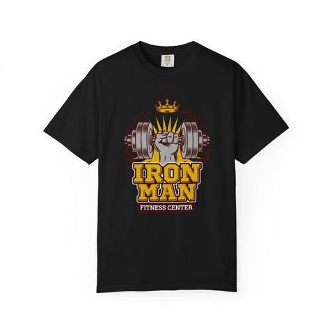 Iron Man Fitness Center Logo Graphic Design Image T-Shirt