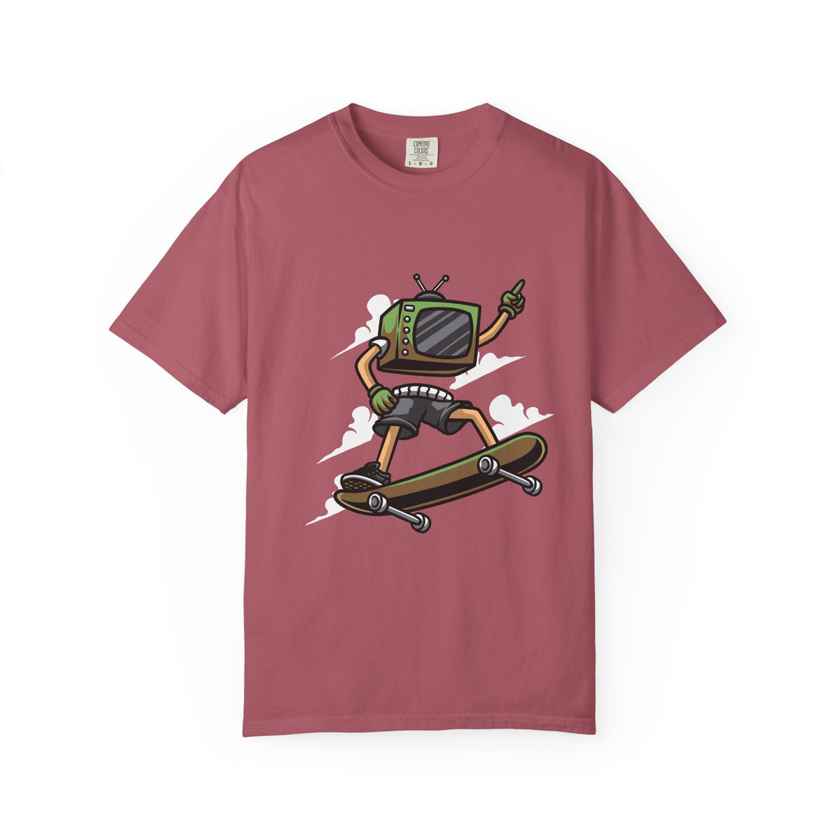 TV Head Skater Shirt - Retro Television Tee - Funny Geek Gift
