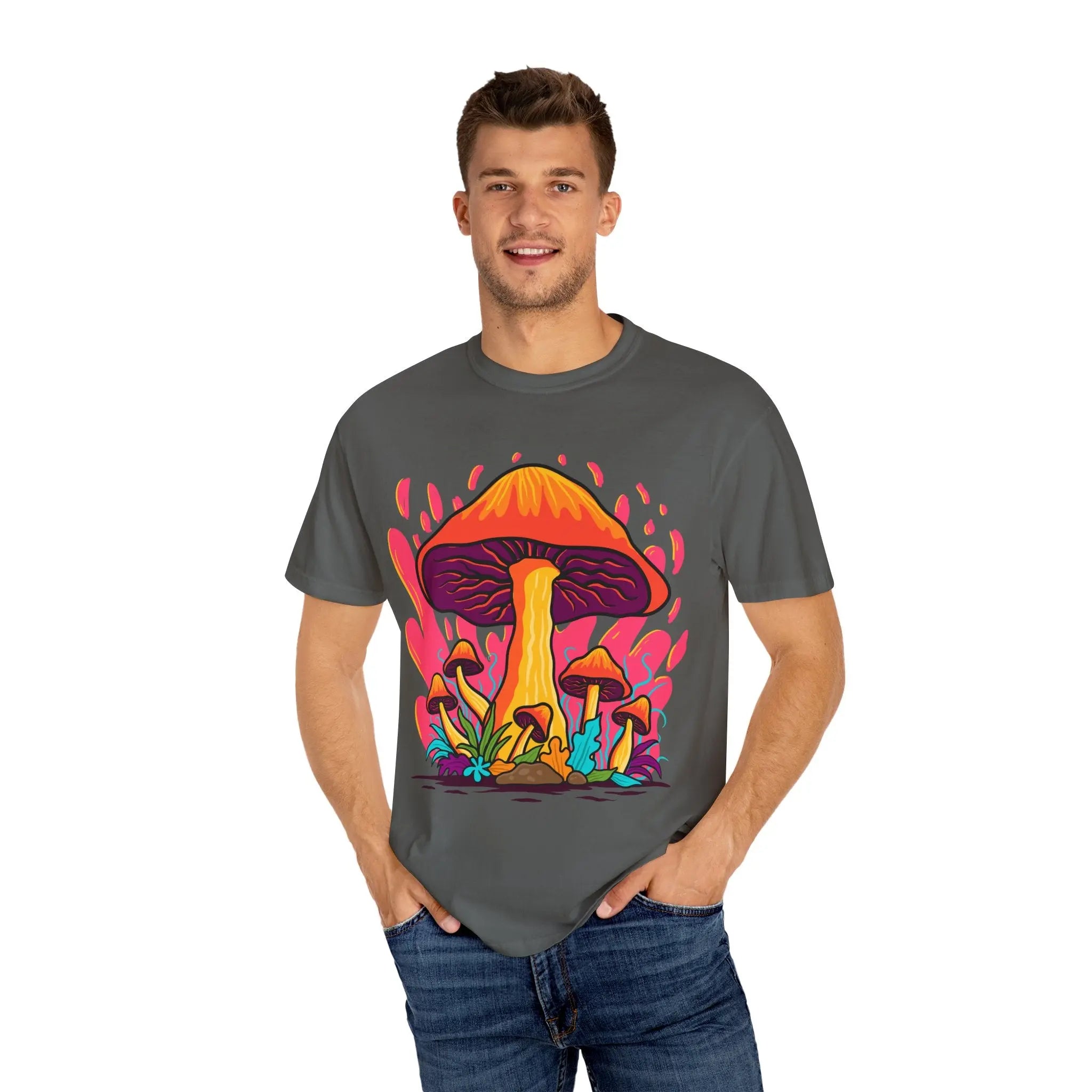 Groovy Mushroom Tee - Colorful Forest Fungi Art Gift - Sinful Threads
