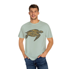 Sea Turtle Peace Comes From Within Design Graphic T-Shirt - Sinful Threads