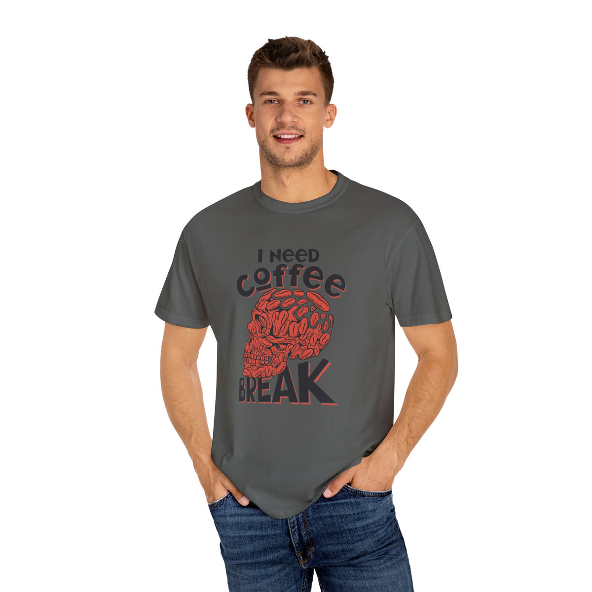 Coffee Skull Shirt - Funny Bold Graphic - Caffeine Addict Tee