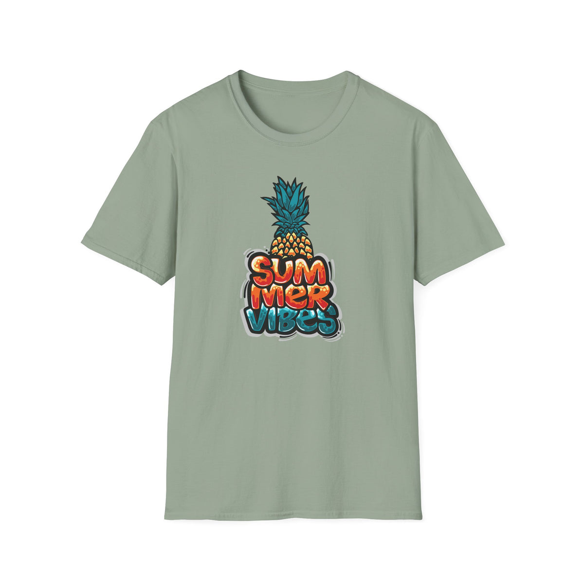 Bold Pineapple Print Tee - Summer Vibes Tropical Graphic