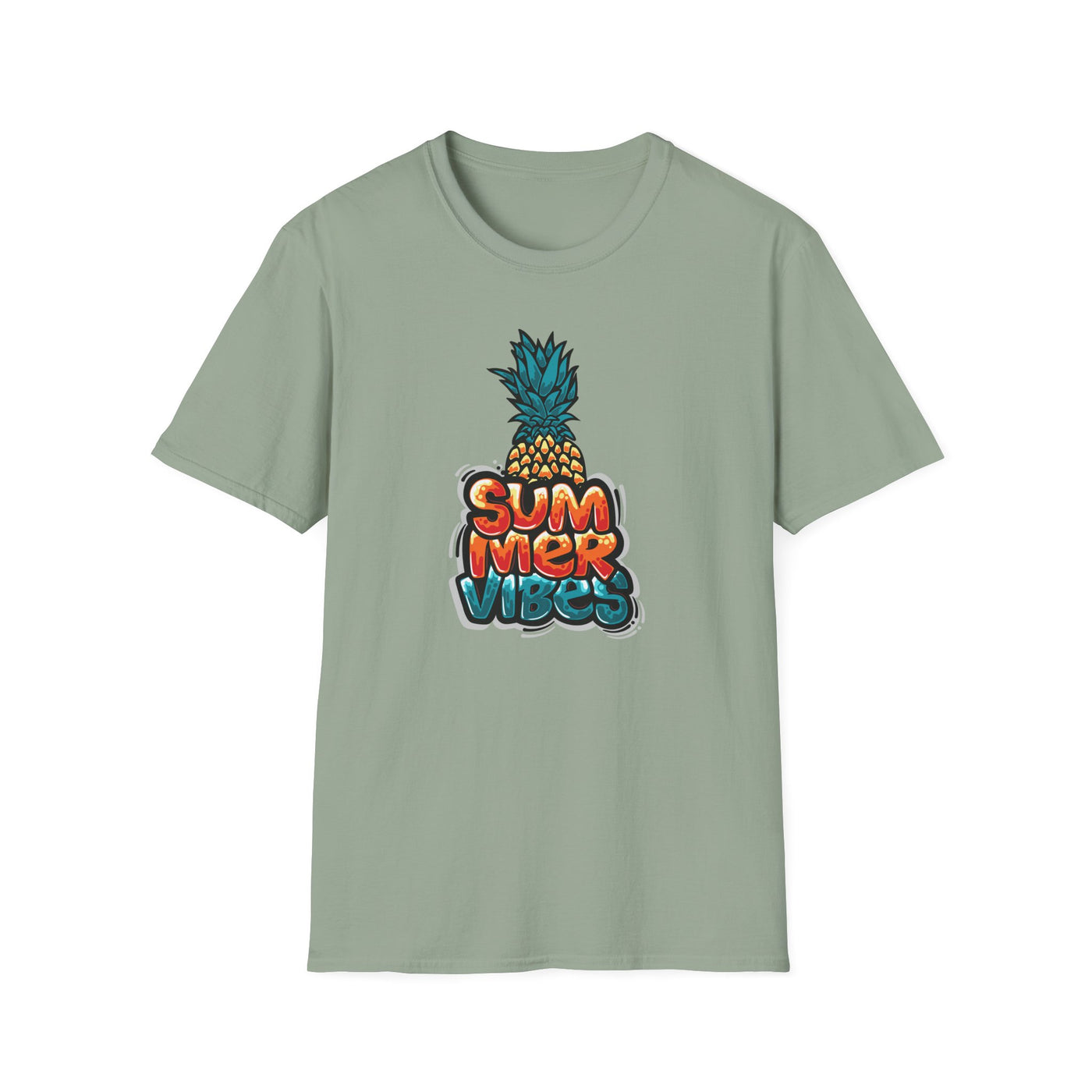 Bold Pineapple Print Tee - Summer Vibes Tropical Graphic - Sinful Threads