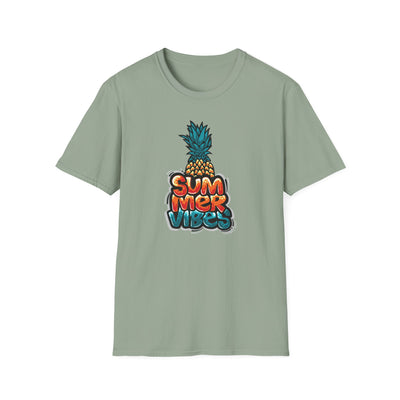 Bold Pineapple Print Tee - Summer Vibes Tropical Graphic - Sinful Threads