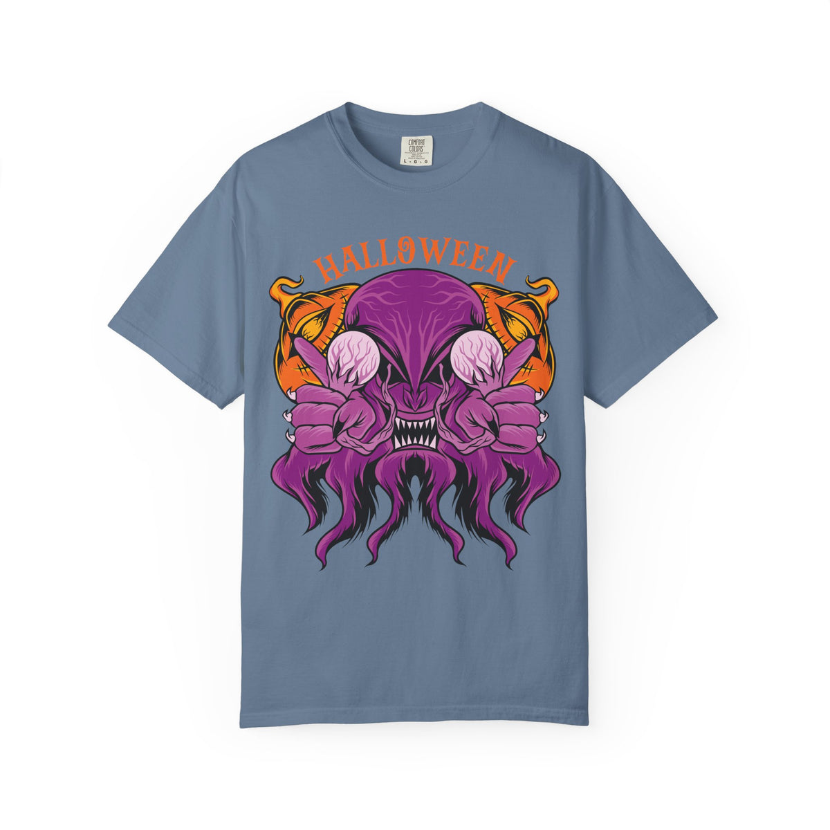 Monster pumpkin shirt - Purple Spooky Tee - Creepy Gift
