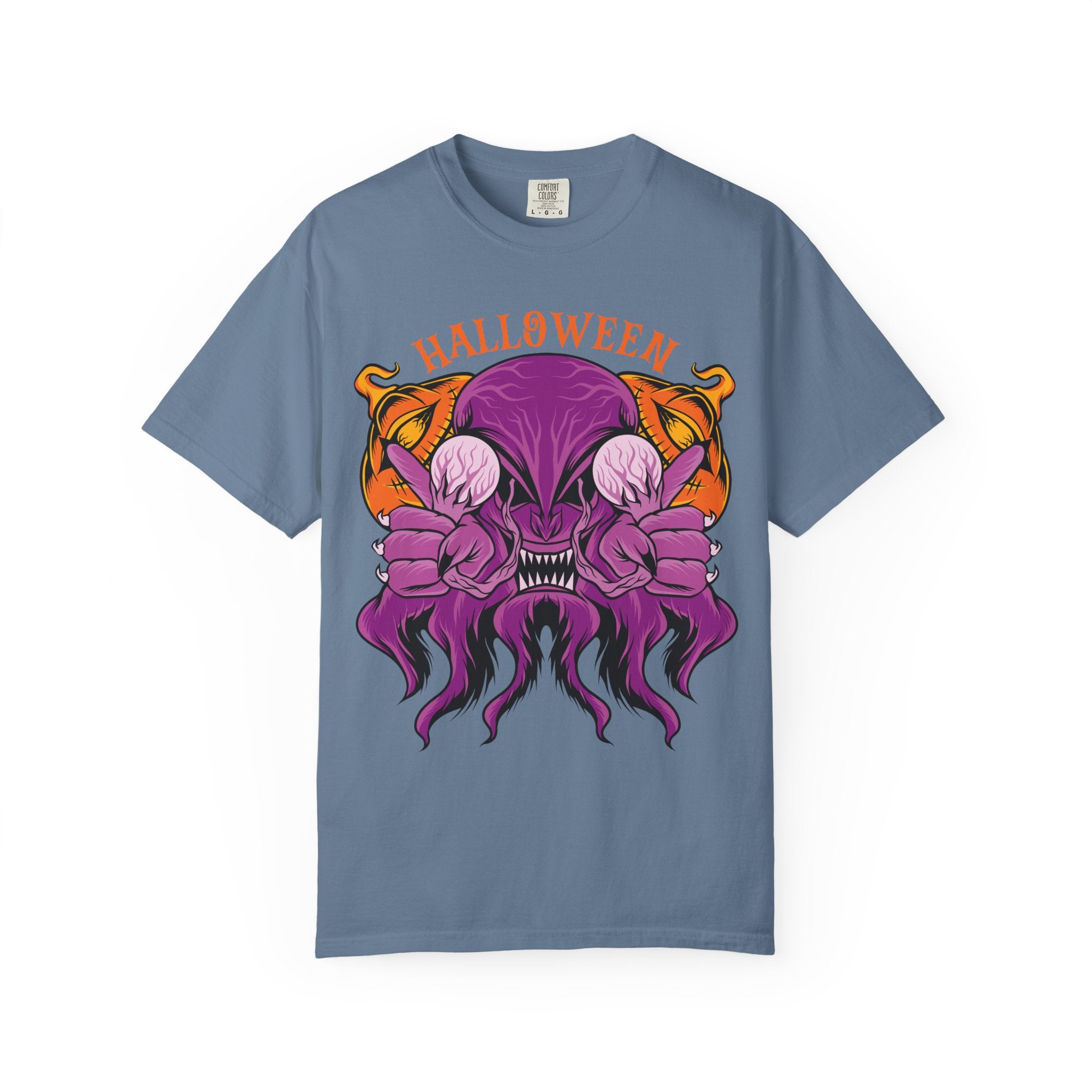 Monster pumpkin shirt - Purple Spooky Tee - Creepy Gift - Sinful Threads