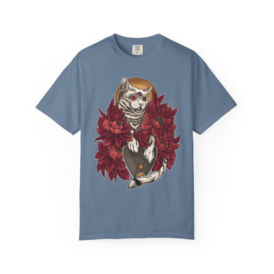 Occult Cat Tee - Weirdcore Ouija Shirt - Floral Graphic - Sinful Threads