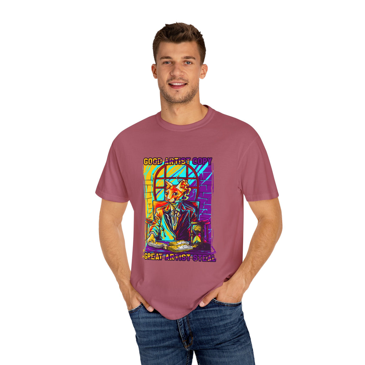Good Artist Copy Great Artist Steal Funny Cat T-Shirt