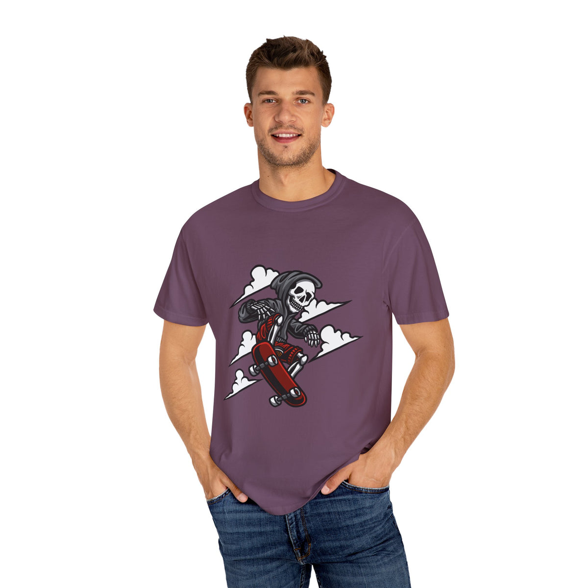 Grim Reaper Skate Shirt - Skeleton Tee - Cool Skater Gift