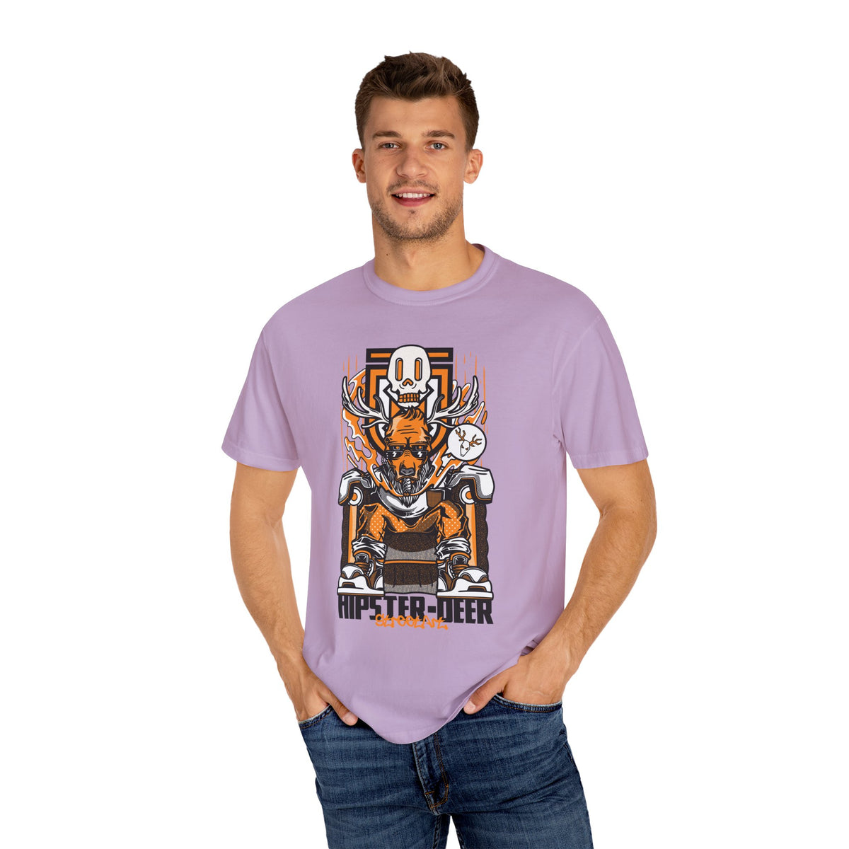 Streetwear Hipster Deer Graphic Design Illustration T-Shirt