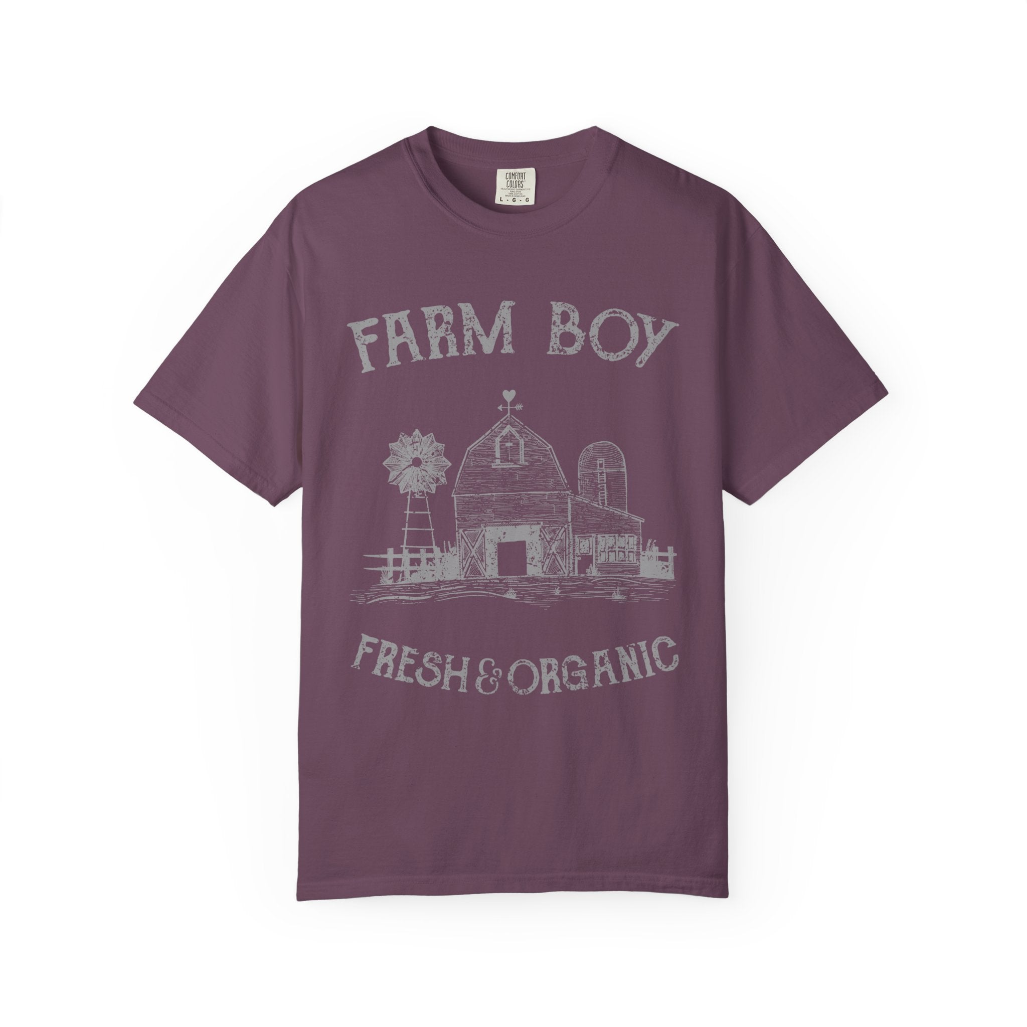 Farm Boy Fresh Organic Farmhouse Barn Windmill Graphic T-Shirt - Sinful Threads