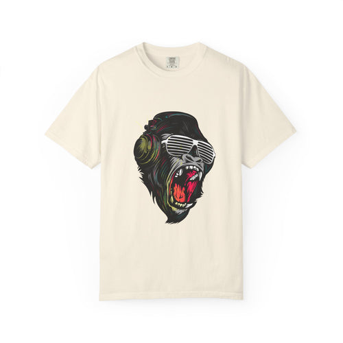 Angry Gorilla With Headphones And Glasses Design T-Shirt - Sinful Threads