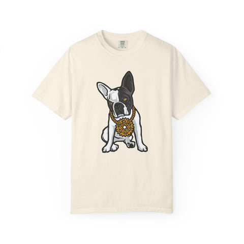 Cartoon French Bulldog with Gear Necklace Cool Dog T-Shirt