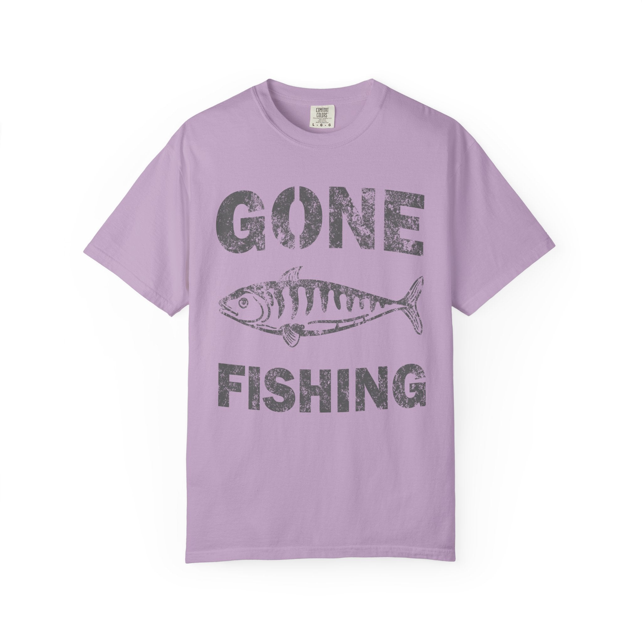 Gone Fishing Design Featuring Fish Graphic Grunge Style T-Shirt - Sinful Threads