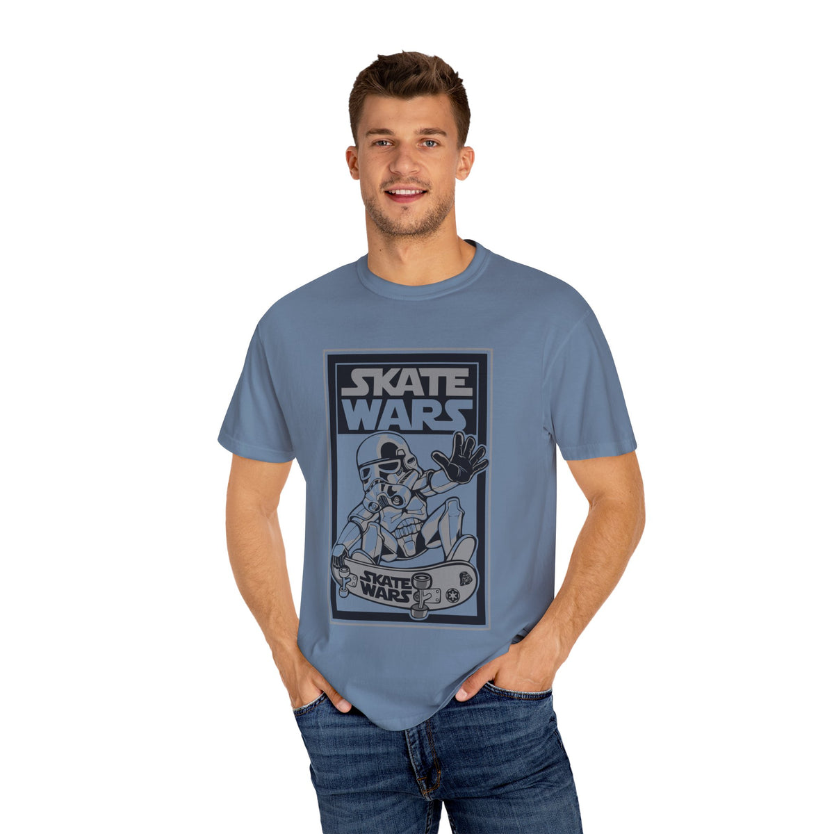 Skateboard Tee Gift - Sci Fi Trooper Funny Skate Wars