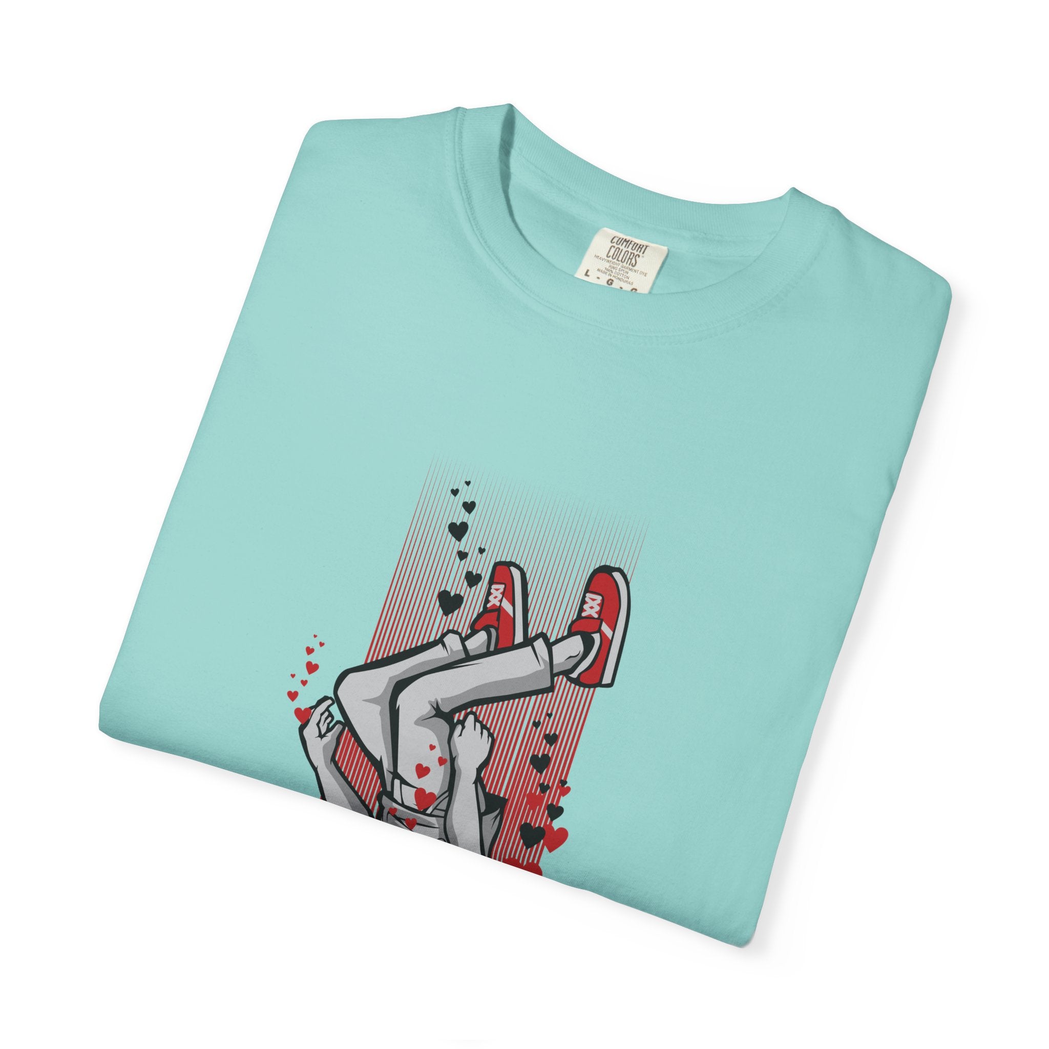Upside Down Man with Hearts Valentines Style T-Shirt - Sinful Threads