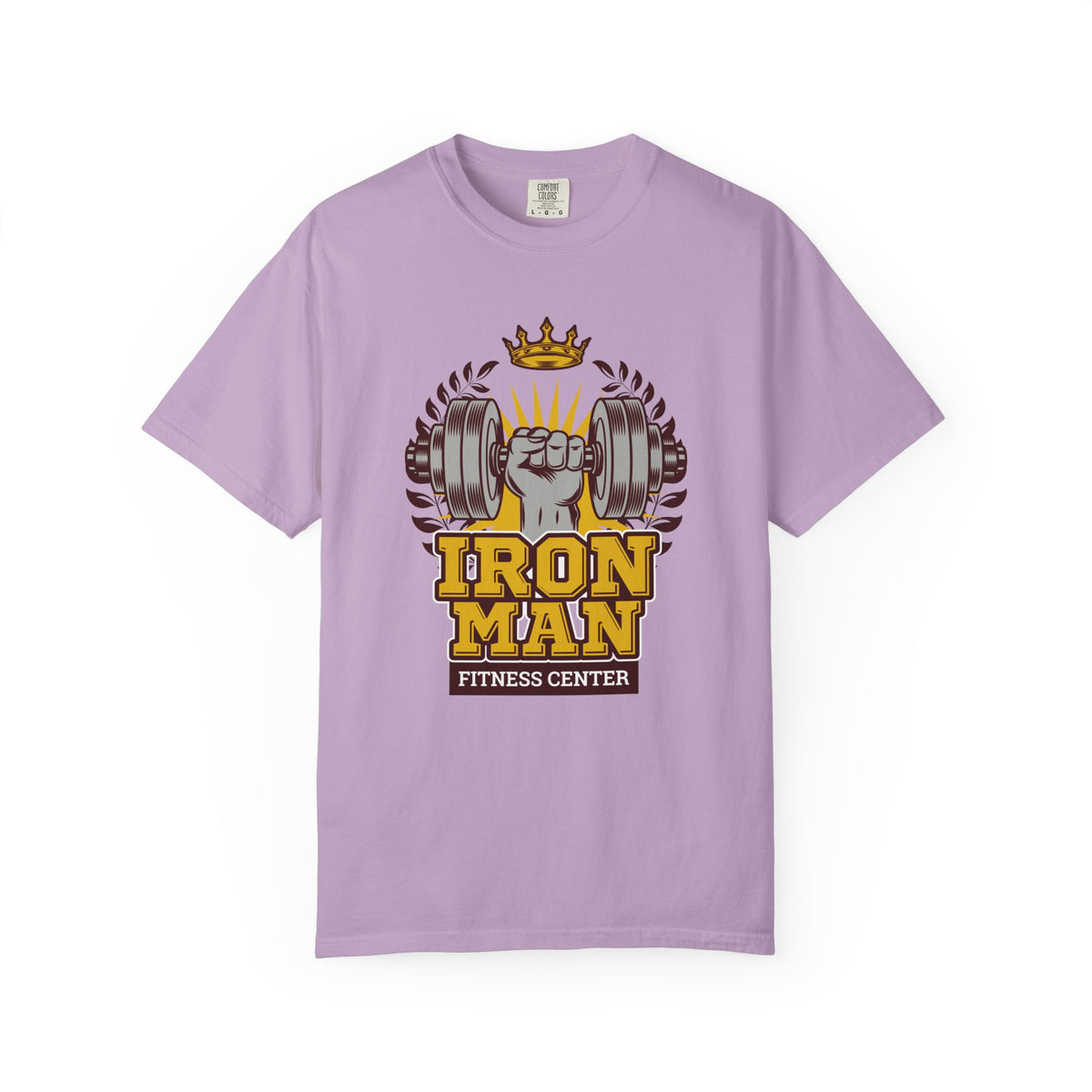 Iron Man Fitness Center Logo Graphic Design Image T-Shirt