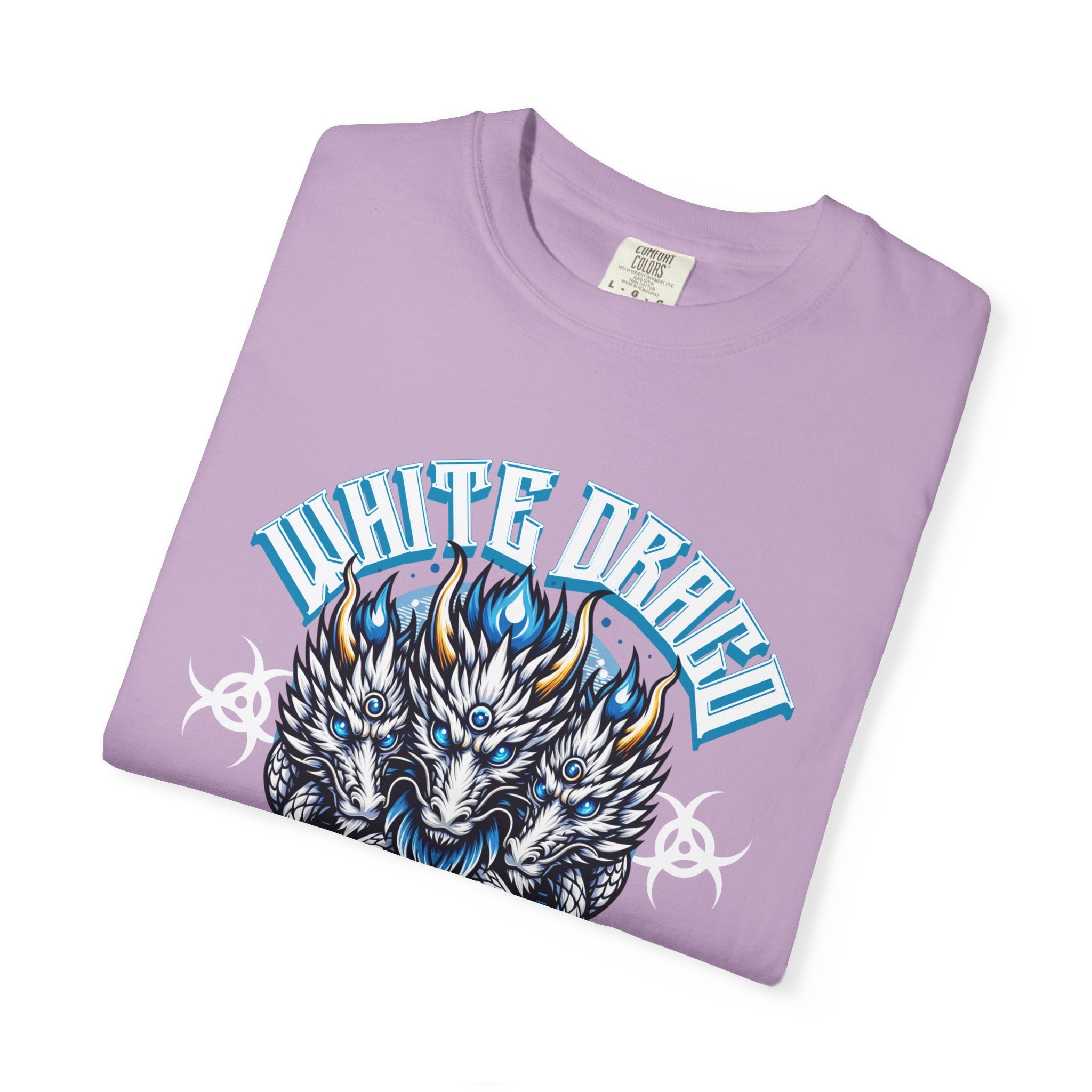 Dragon Art Tee - Blue-Eyed Three-Headed Fantasy Gift - Sinful Threads