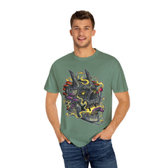 Gothic Mushroom Tee - Horned Skull Deathcore Shirt Gift