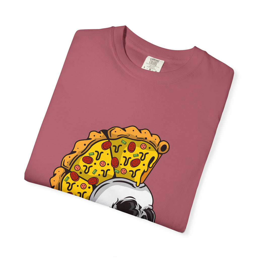 Pizza Mohawk Skull Funny Graphic Unique Design T-Shirt - Sinful Threads