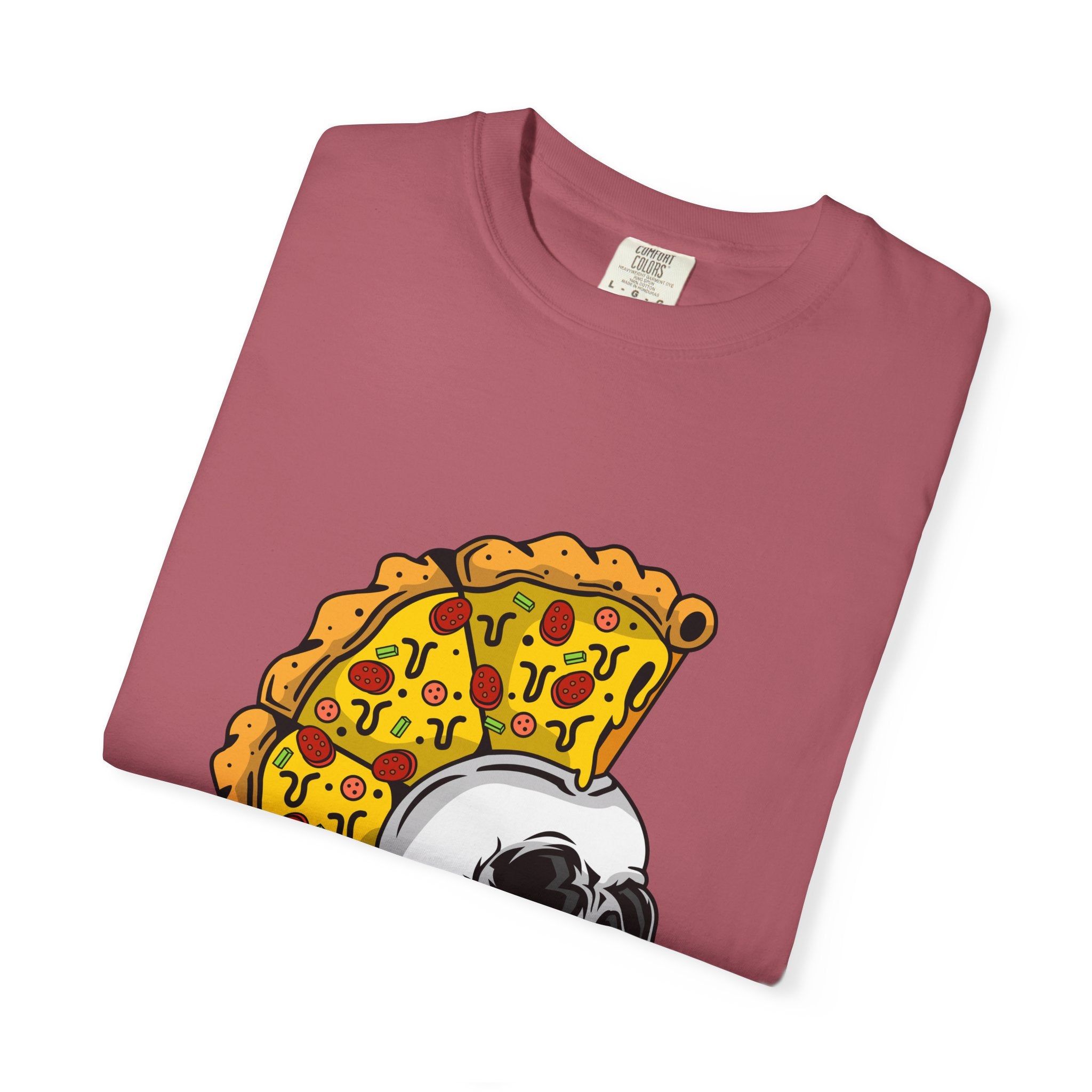Pizza Mohawk Skull Funny Graphic Unique Design T-Shirt - Sinful Threads