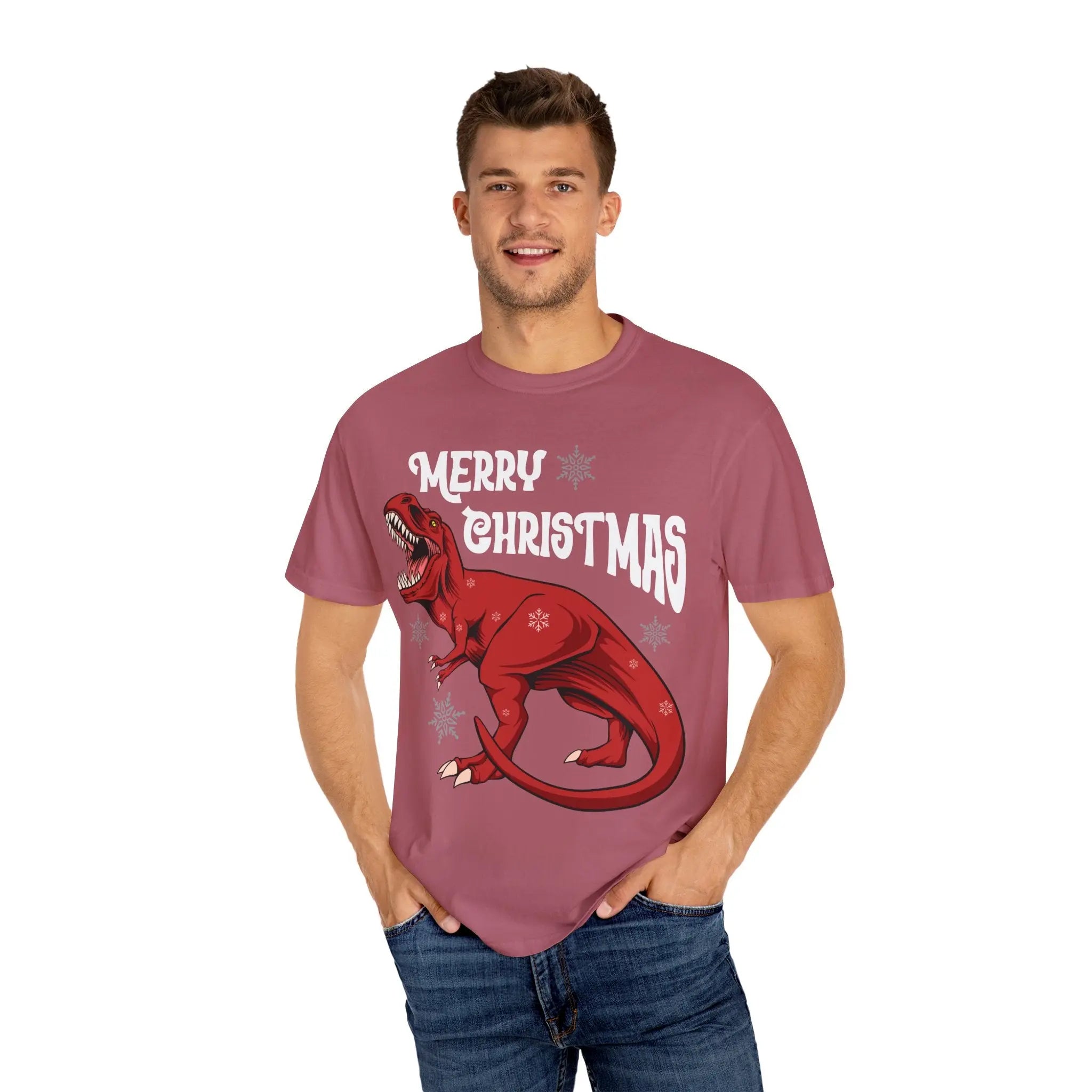 Christmas T Rex Tee - Funny Holiday Dinosaur Gift - Sinful Threads
