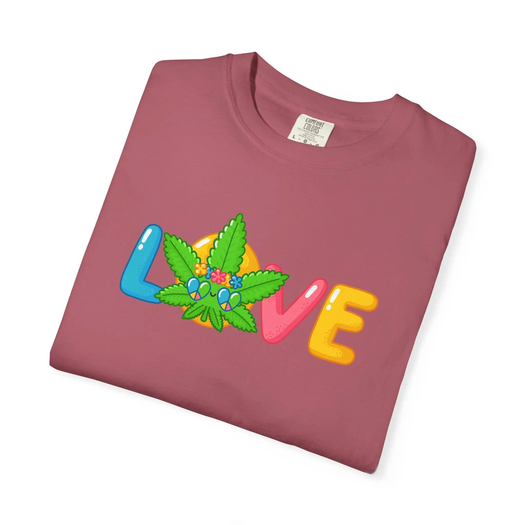 Love Stoner Graphic Shirt - Buy Minimalist Cannabis Valentine Gift - Sinful Threads