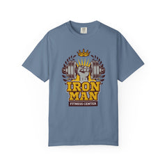 Iron Man Fitness Center Logo Graphic Design Image T-Shirt