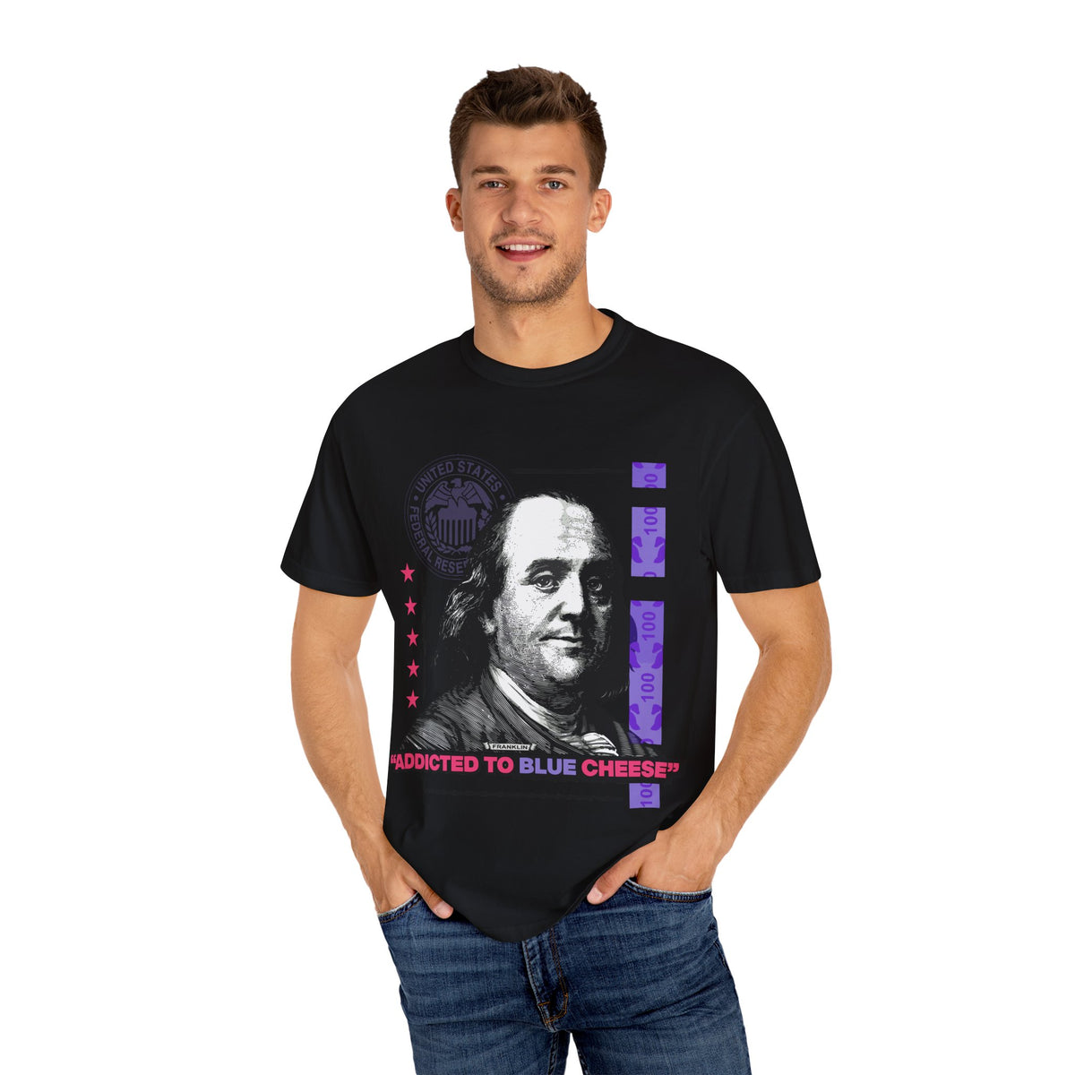 Blue Cheese Tee – Ben Franklin Dollar Bill Streetwear