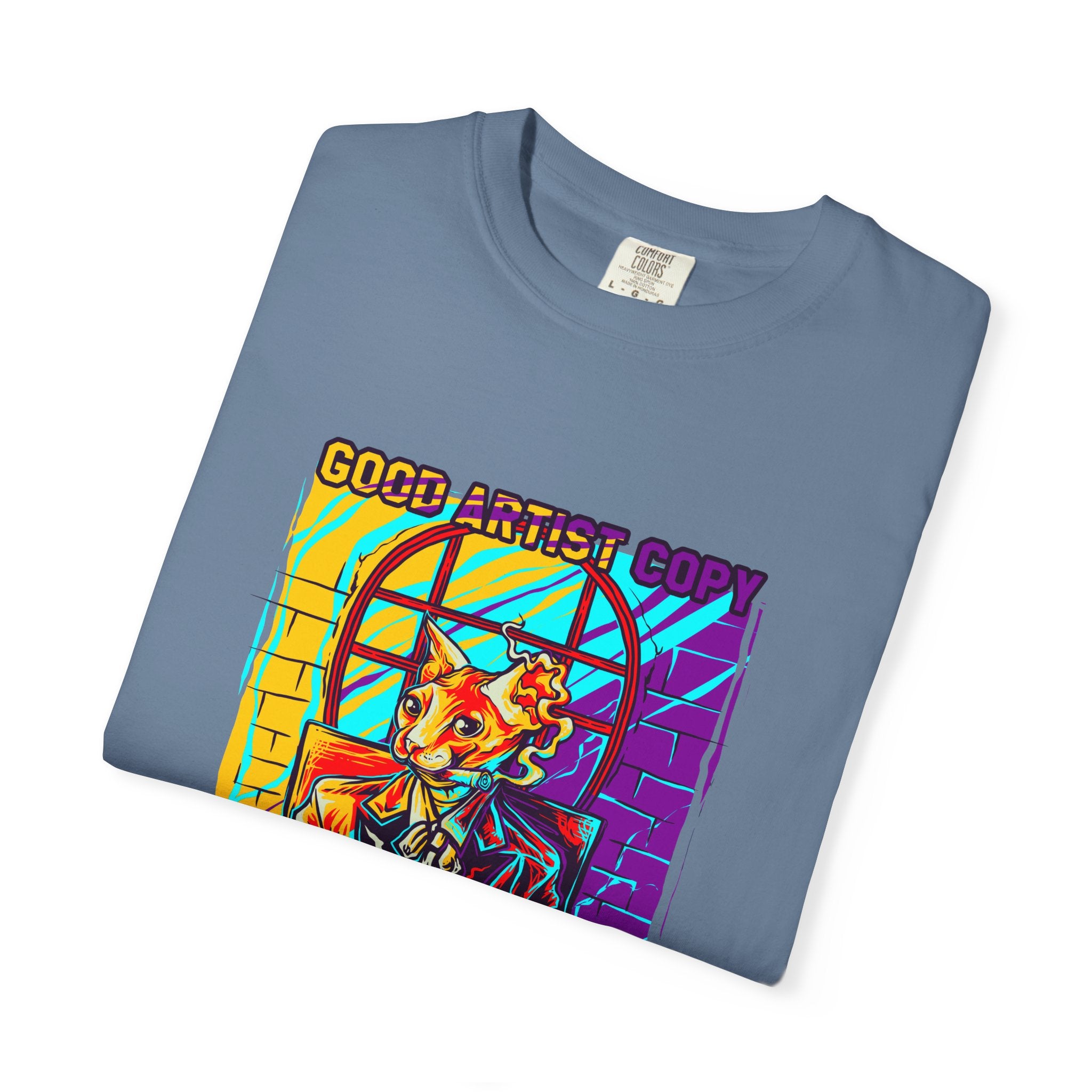 Good Artist Copy Great Artist Steal Funny Cat T-Shirt - Sinful Threads
