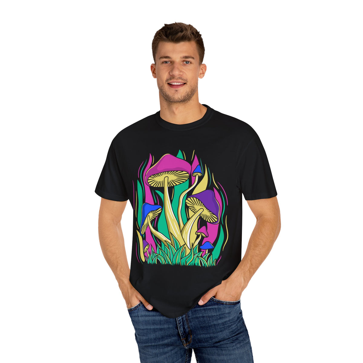 Psychedelic Mushroom Tee - Funky Art Cottagecore