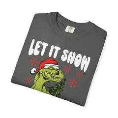 Christmas Dinosaur Tee - Santa T-Rex - Let It Snow Gift
