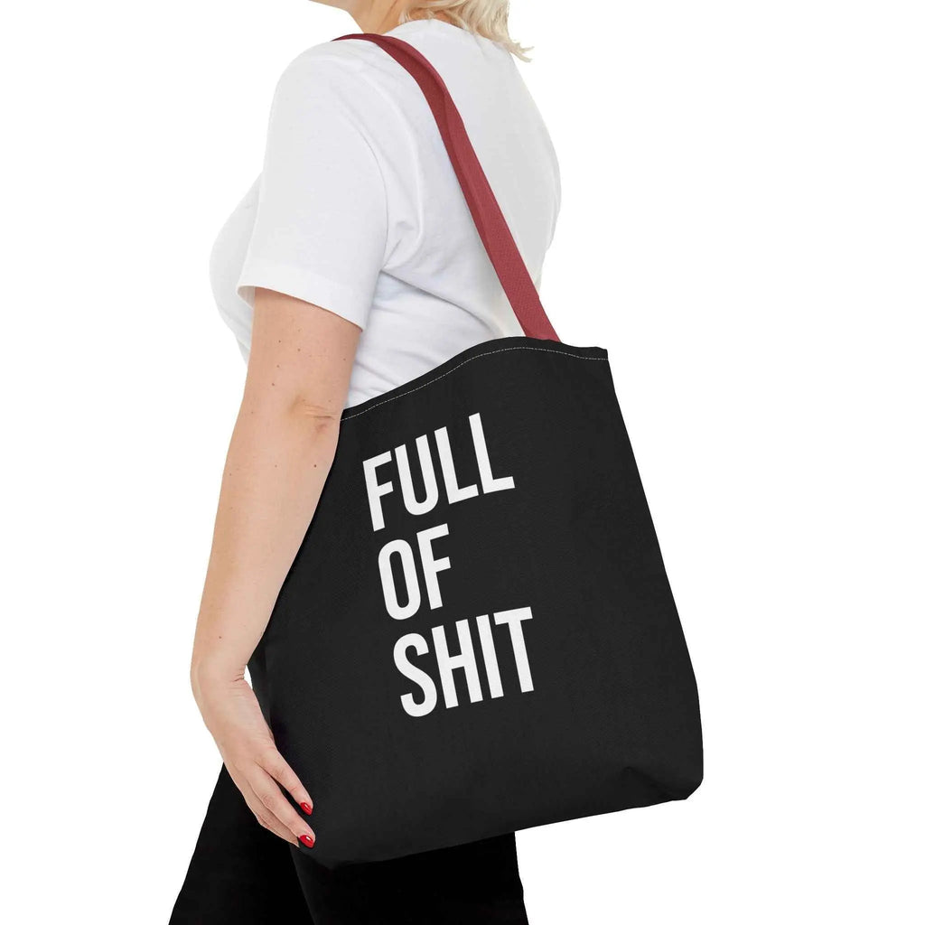 Sarcastic Canvas Tote Bag - Full Of Shit Funny Quote
