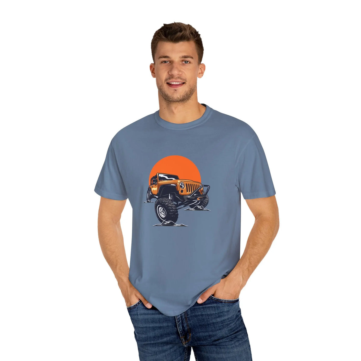 Adventurous Off Road Car Sunset Graphic Design T-Shirt - Sinful Threads