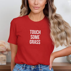 Red Touch Some Grass Casual Graphic T-Shirt product
