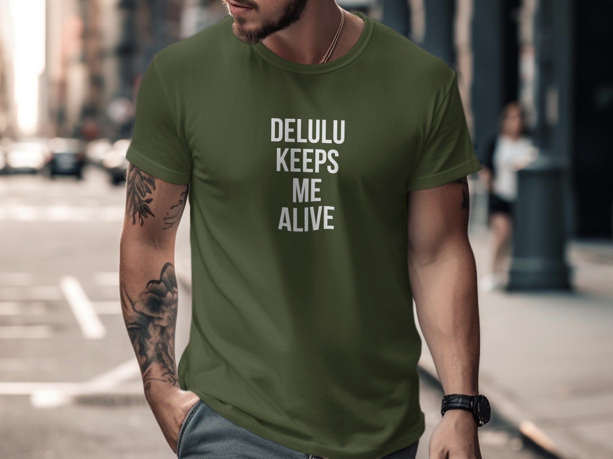 Delulu Keeps Me Alive Graphic Tee product