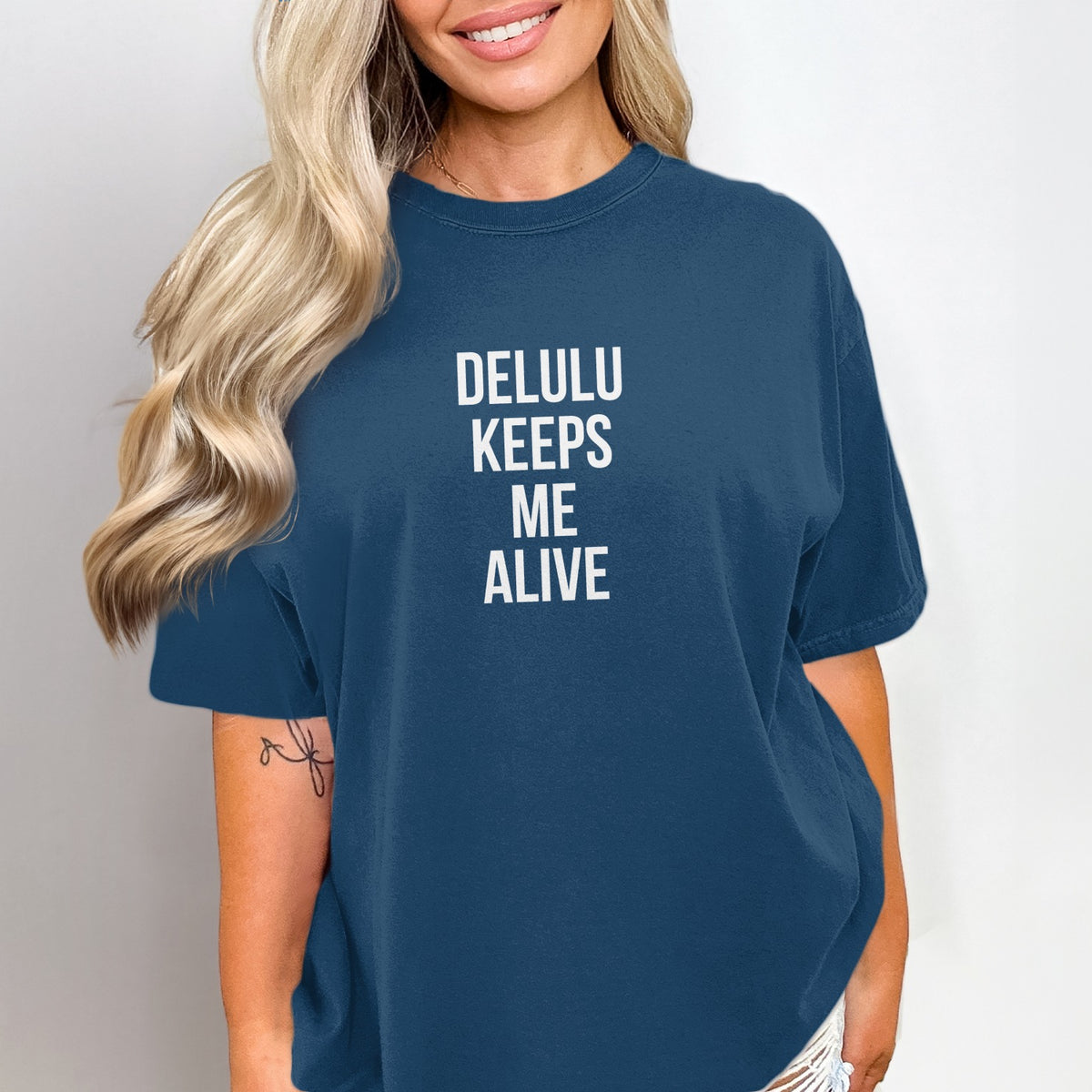 Delulu Keeps Me Alive Statement Shirt product