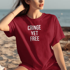 Cringe Yet Free Statement Tee Beachwear Product