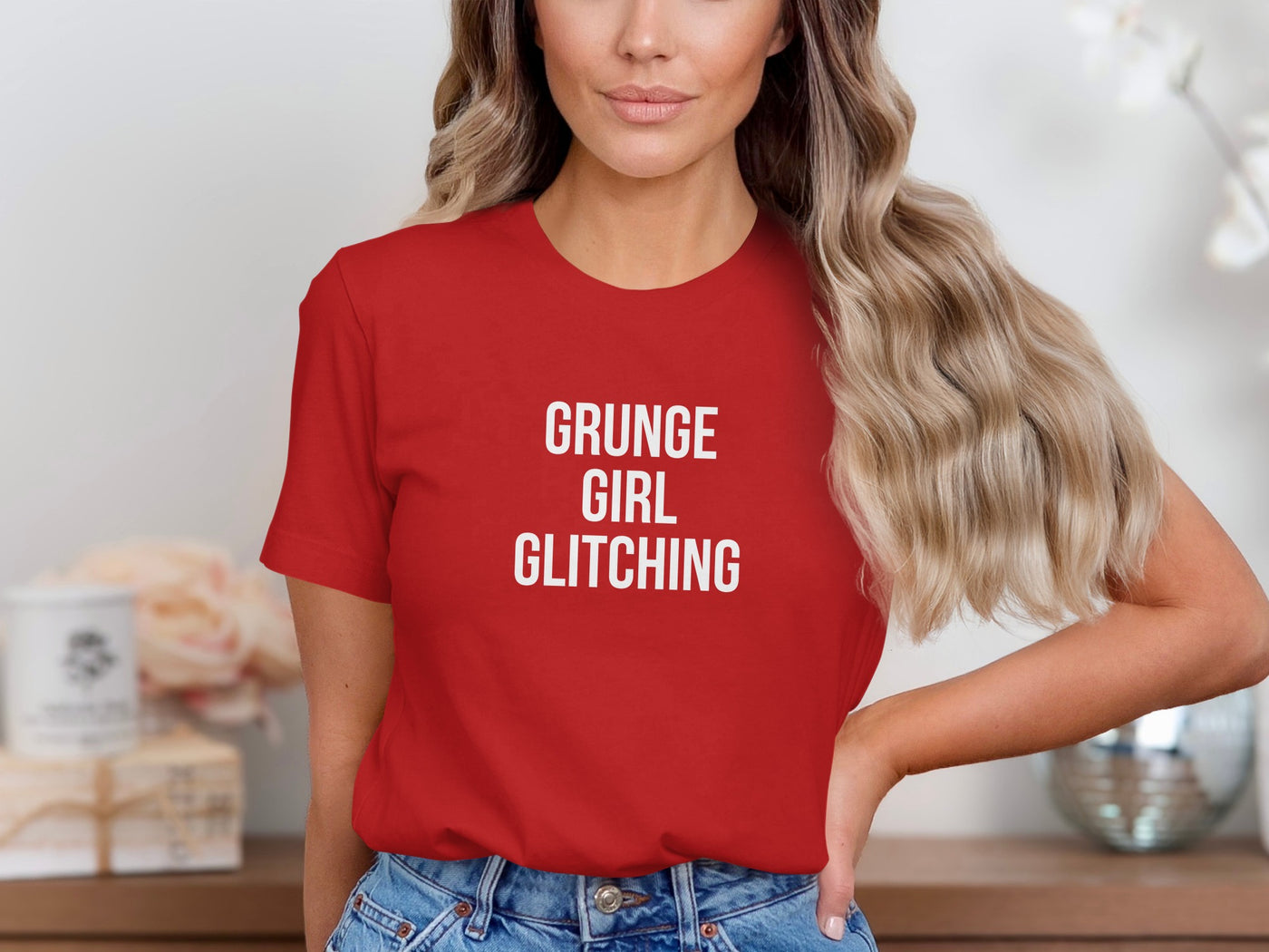 Grunge Girl Glitching Graphic Tee product