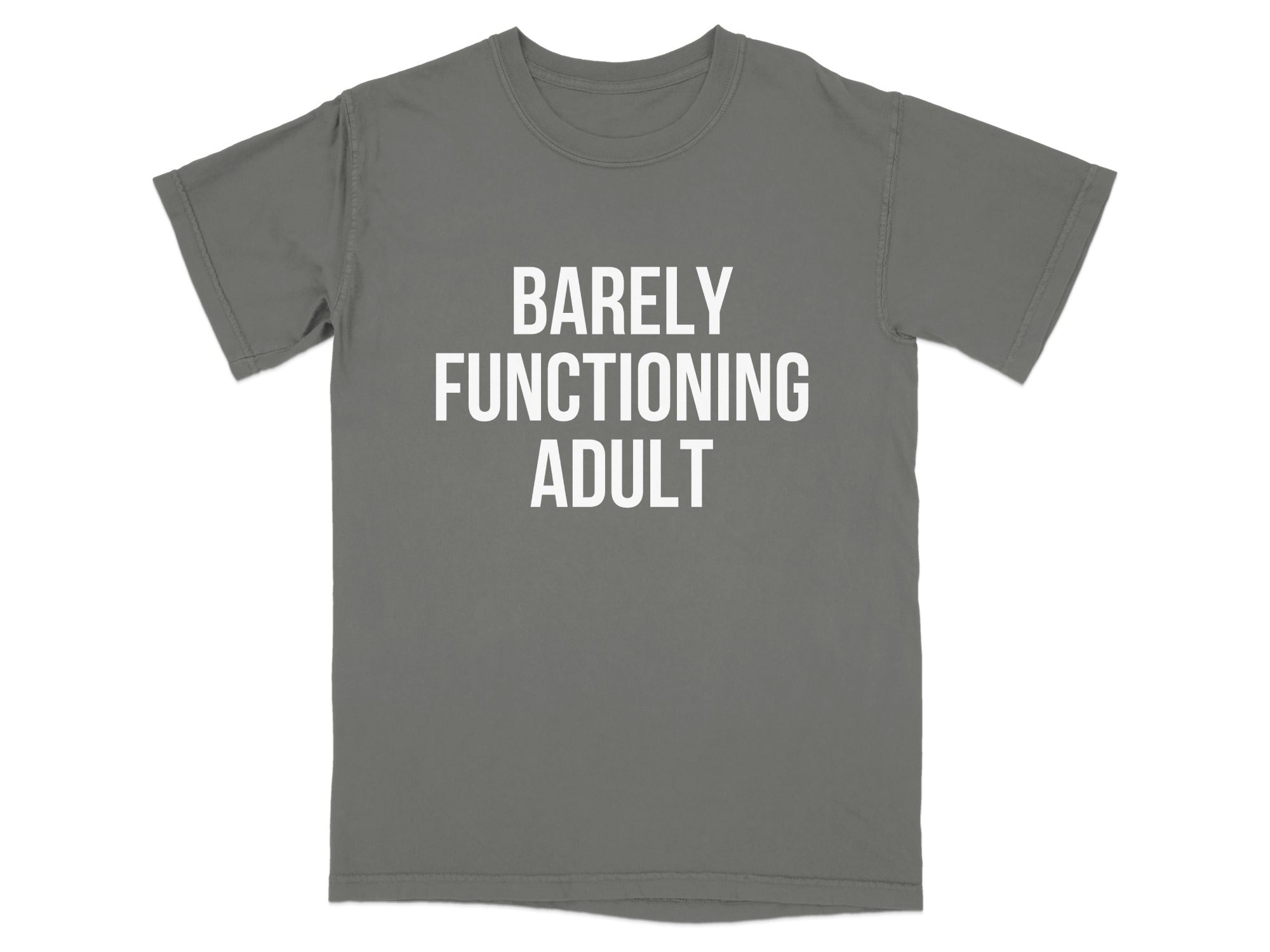 Barely Functioning Adult Statement T-shirt Product Type