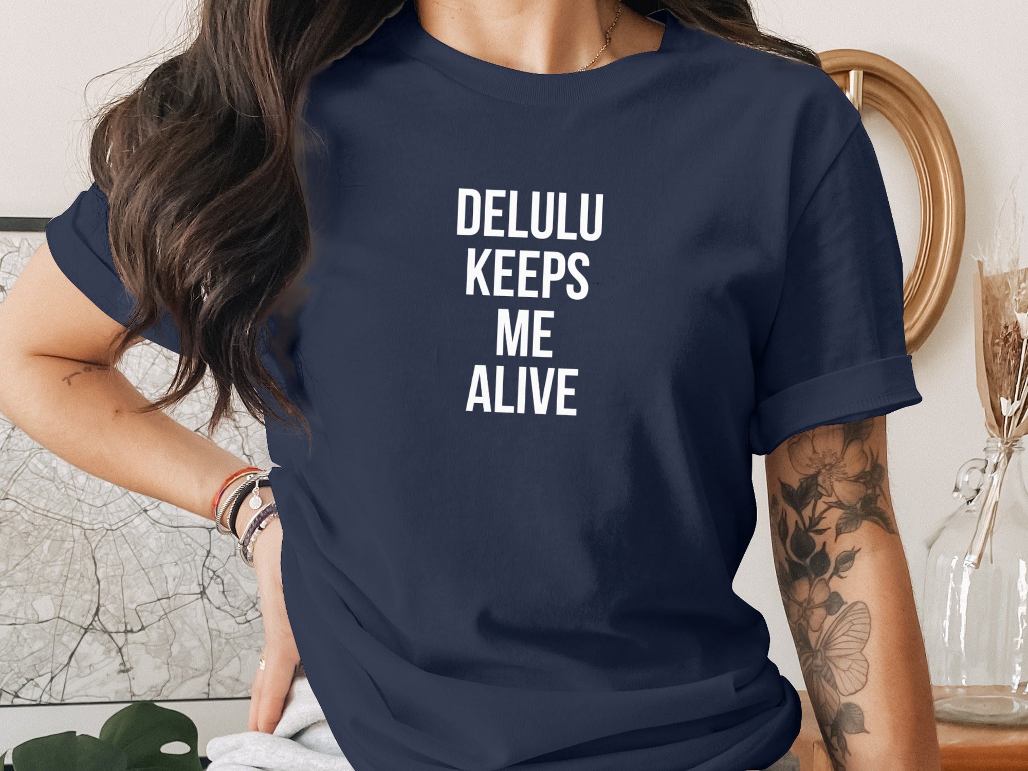 Delulu Keeps Me Alive Statement Shirt product