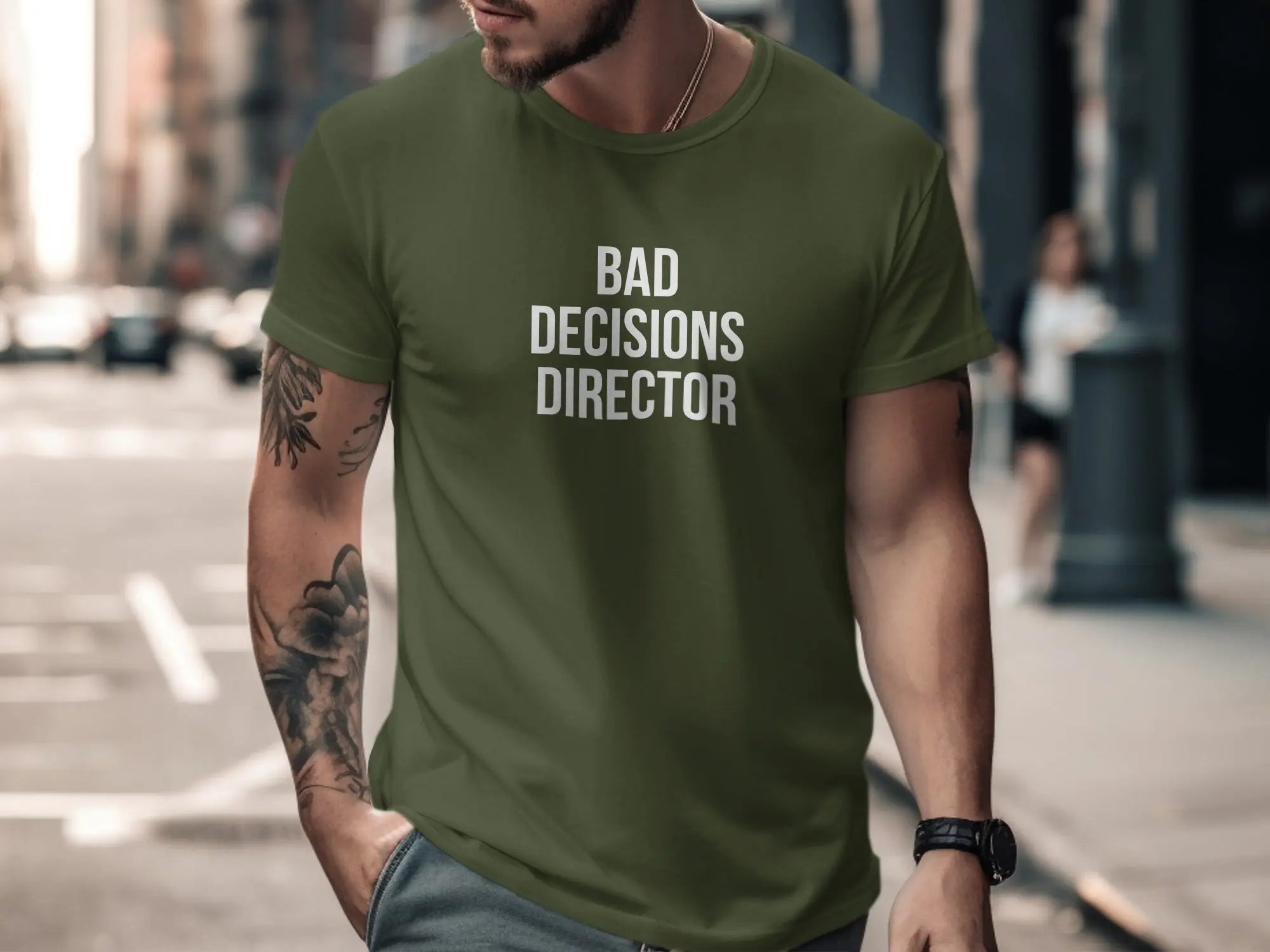 Bad Decisions Director Quote Cool Stylish T-shirt product